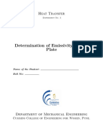 Determination of Emissivity of Test Plate: Heat Transfer