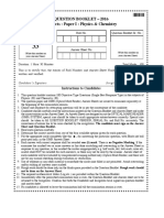 Question Booklet - 2016 Subjects: Paper I: Physics & Chemistry