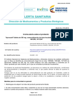 Alerta No. 070-2018 - Apronax Tableta de 550 MG Comercialización de Lotes Fraudulentos Números 1050626 1081296 1071254