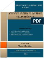 Anuncios en Medios Impresos y Electrónicos