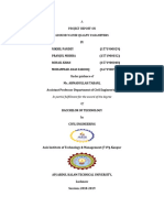 A Project Report On Ground Water Quality Parameters BY: in Partial Fulfillment For The Award of The Degree of