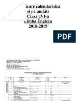 Planificare Calendarisica Si Pe Unitati Clasa aVI-a Limba Engleza 2018-2019