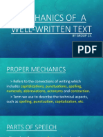 Mechanics of A Well-Written Text: by Group 13