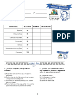 6° Grado, Examen Quinto Bimestre