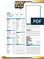 D6 Powers Character Sheet