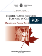 H H R P C: Physician and Nursing Work Force Issues