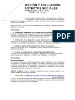 Syllabus Elaboracion y Evaluacion de Proyectos Sociales