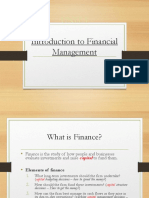 Introduction To Financial Management: Unit I