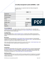 Occupational Health and Safety Management System (OHSMS) - Audit