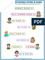 Family Members Vocabulary Missing Letters in Words Esl Worksheet PDF