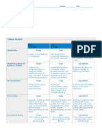 Video Rubric: Poor 3 - 5 Pts Fair 6-7 Pts Excellent 8 - 10 Pts