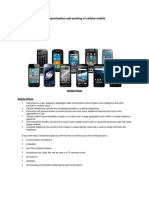 Aim: Study The Features, Specification and Working of Cellular Mobile