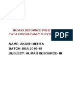 Human Resource Policies of Tata Consultancy Services