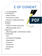 Sterilization of Water Using Bleaching Powder