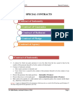 Contract of Indemnity Contract of Guarantee Contract of Bailment Contract of Pledge Contract of Agency