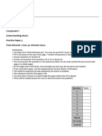 GCSE Music 8271: Component 1 Understanding Music. Practice Paper 3 Time Allowed: 1 Hour 30 Minutes Hours