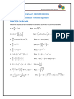 2.1 Ecuaciones Diferenciales de Variables Separables