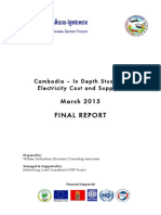 Cambodia - in Depth Study On Electricity Cost and Supplies 2015