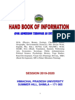 (For Admission Through An Entrance Test) : SESSION 2019-2020