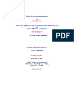 Project Report On Company Analysis For: Mr. Sany Kishor Ambilwade