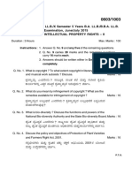 VI Semester 3 Years LL.B./X Semester 5 Years B.A. LL.B./B.B.A. LL.B. Examination, June/July 2015 Opt. V: Intellectual Property Rights Ii