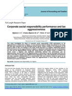 Corporate Social Responsibility Performance and Tax Aggressiveness