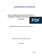 Plan de Manejo de Residuos Solidos de La Comunidad Campesina San Pedro de Pirca