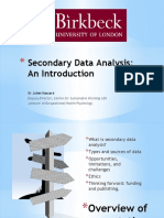 Secondary Data Analysis Introduction Workshop