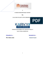 Submitted To: - Submitted By:-: "Analysis of Karvy Stock Broking LTD"