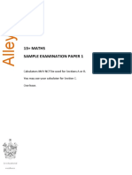 Alleyn's School 13+ Maths Sample Examination Paper 1