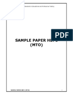 Sample Paper HBFC (MTO) : Building Standards in Educational and Professional Testing