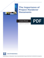 Long Intl The Importance of Proj Handover Docs PDF