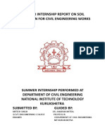 Summer Internship Report On Soil Exploration For Civil Engineering Works