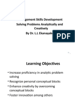 Management Skills Development Solving Problems Analytically and Creatively by Dr. L.L Ekanayake