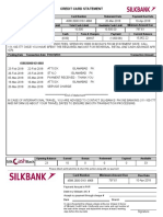 Credit Card Statement: Payment Amount in PKR Debit My Silkbank A/C # Accept My Payment Through Cheque # Bank Branch