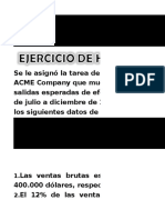 Estado Financiero Compania Acme Estudio Caso