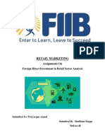 Retail Marketing: Assignments On Foreign Direct Investment in Retail Sector Analysis