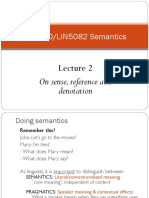 LIN1180/LIN5082 Semantics: On Sense, Reference and Denotation