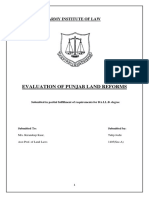 Evaluation of Punjab Land Reforms: Army Institute of Law