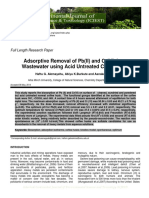 Adsorptive Removal of PB II and CR Vi From Wastewater Using Acid Untreated Coffee Husk