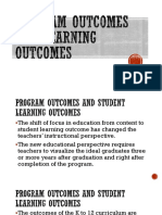 Program Outcomes and Learning Outcomes