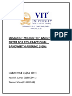 Design of Microstrip Bandpass Filter For 20% Fractional Bandwidth Around 3 GHZ