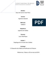 1.2 Desarrollo de La Matriz de Planificación de Producto