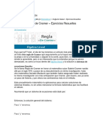 Regla de Cramer - Ejercicios Resueltos: Menú & Búsqueda