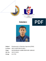 Tutorial 1: Subject: Fundamentals of Maritime Operation (FMO) Lecturer: Mr. Kasffi Bin Ramli Name I.D. No. Group