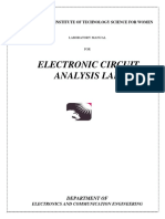 Electronic Circuit Analysis Lab: Sumathi Reddy Institute of Technology Science For Women