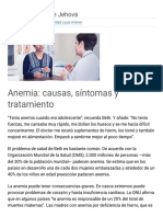 Anemia - Causas, Síntomas y Tratamiento