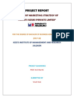 Project Report: "Study of Marketing Strategy of Maruti Suzuki Private Limted"