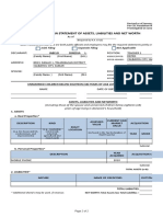 Sworn Statement of Assets, Liabilities and Net Worth: Joint Filing Separate Filing Not Applicable