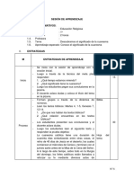 Sesiones de Aprendizajes Religion de 1° Año